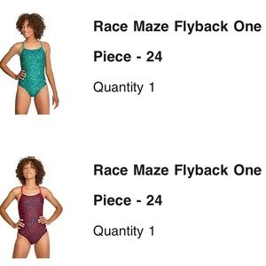 Speedo - Blue/Green & Red/Blue Race Maze Flyback One Piece